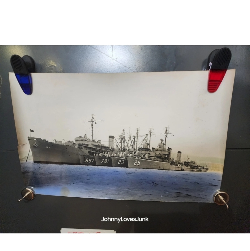 Antique Photograph Military Navy Ships In Port Ship# 25/23/781/697 14x12in